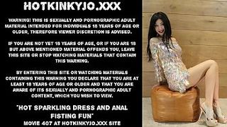 Hot sparkling dress and anal fisting fun Hotkinkyjo (& prolapse)