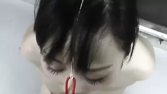 JAV BDSM Yuu Kawakami Nose Hook Blowjob with Rope Binding Bondage