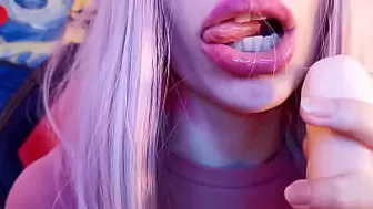 Cute enormous lips youngster blowing hard schlong in close-up