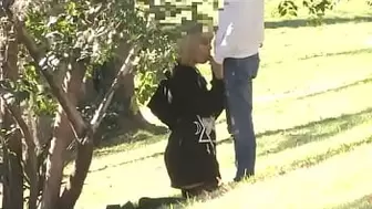 "Hey, wanna fuck me?" Blonde teeny gives her twat away at the park