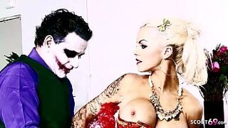 The Joker Porn Parody Group Sex with four perfect Teeny Skanks