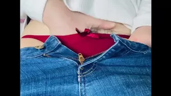 Homemade Asian masturbates wearing tight petite jeans ♡ [Personal shooting]