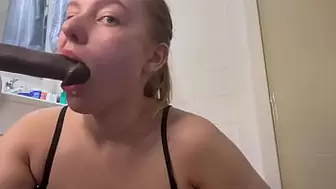 deepthrought and sloppy oral sex from attractive youngster skank