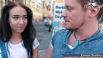 Small au pair student fresh woman met and slammed on a real blind date in Germany
