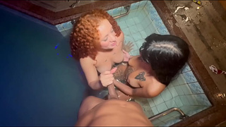 Fresh Latinas decide to share their neighbor's schlong, hotties blowed a lot