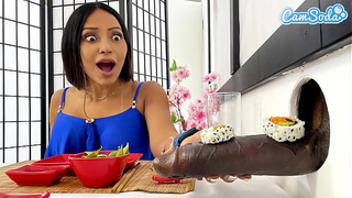 Giant Tit Lezzie MILFs Sushi Glory Hole Experience - BBC Oral sex and Sweet Japanese Youngster